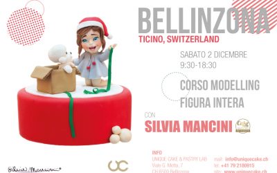 SVIZZERA, Bellinzona, 2 Dicembre, CORSO MODELLING FIGURA su TORTA NATALIZIA